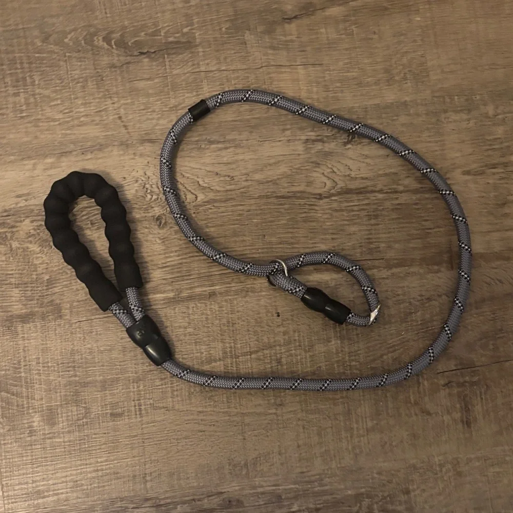 Black and Gray Dog Leash 5’ Slip Collar for Training